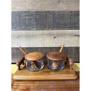 MCM Teakwood Condiment Set by Goodwood - 1960s Teak